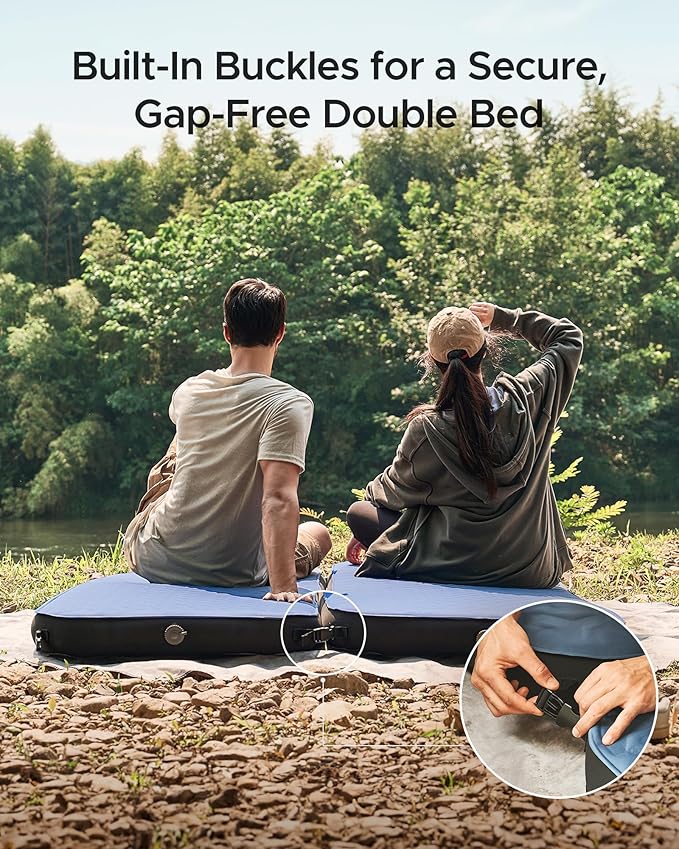 Acacia 4" Thick Self Inflating Sleeping Pad with Foam, Innovative Y-Shaped Telescopic Structure, Ultraportable Camping Air Mattress with Pump Sack, Easy Roll Up Sleep Bed for Travel Tent Car