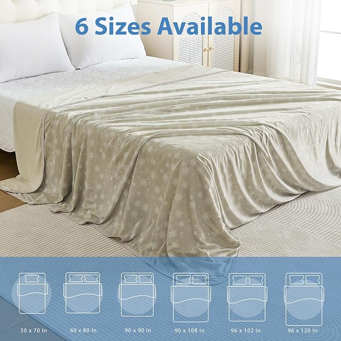 OIGAE Cooling Blanket for Hot Sleepers - Soft & Lightweight Summer Cold Blanket for Night Sweats | Perfect for Bed, Couch, Sofa (Dune, King 90'' x 108'')
