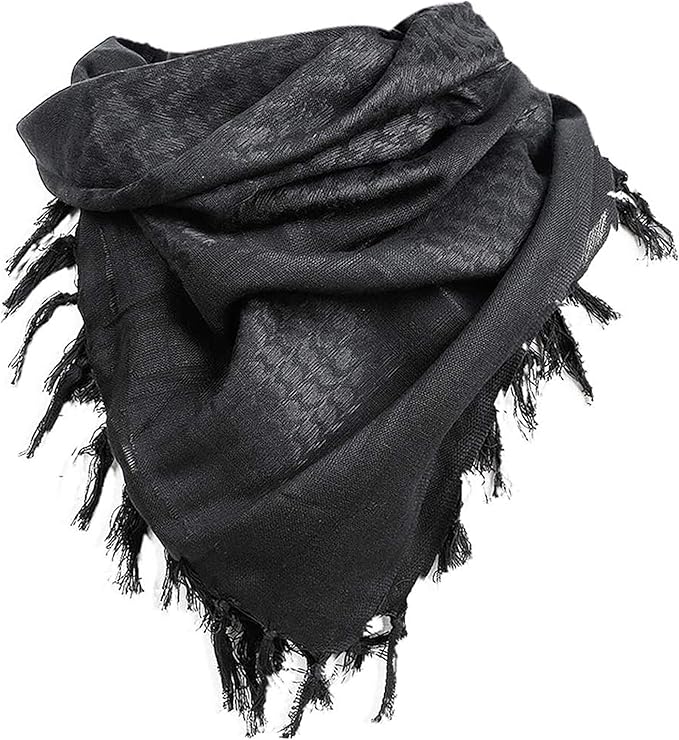 Luxns Military Shemagh Tactical Desert Scarf / 100% Cotton Keffiyeh Scarf Wrap for Men And Women