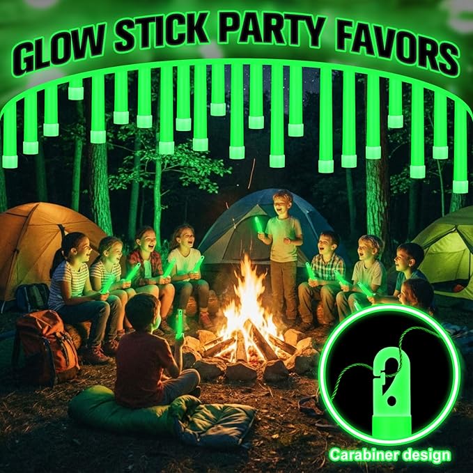 Sotiff 6" Bright Large Glow Sticks Bulk Glow Emergency Glowsticks Snap Military Grade Lights Sticks Long Last Survival Kits for Hiking Party Camping Activities