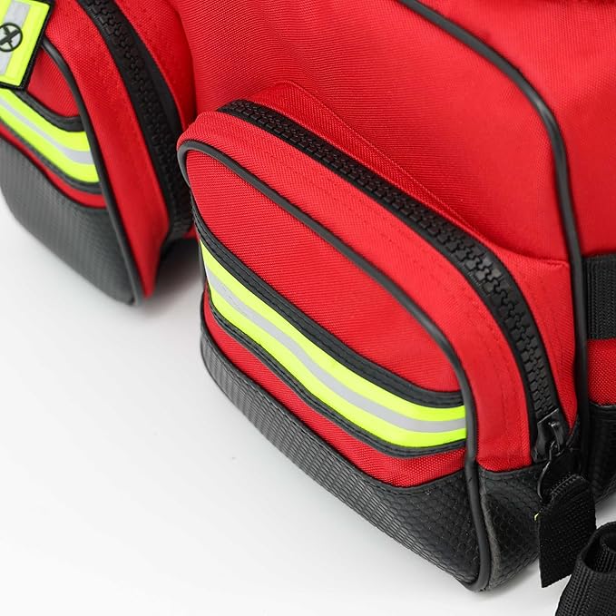 Lightning X Personalized Modular Oxygen Trauma Bag w/Hidden Cylinder Compartment, Accessory Pouches & Custom Embroidered Name Or Logo - LXMB65 RED