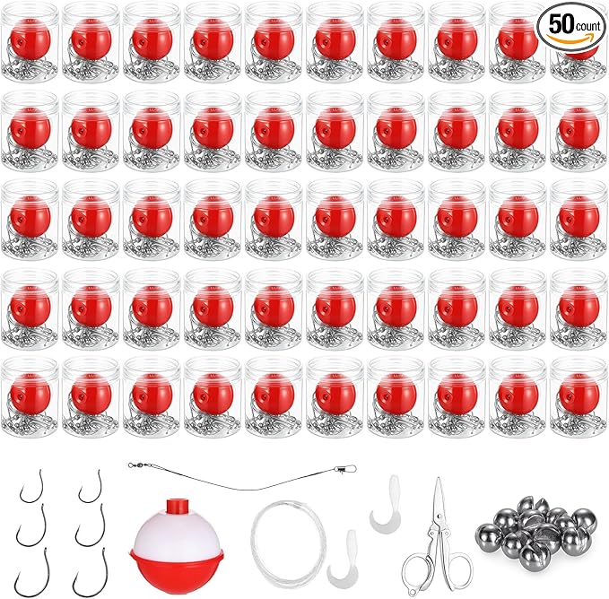 Soulchen Mini Fishing Kits Bulk for Shoe Box Fillers Emergency Fishing Survival Kit Accessories Gear for Beginner Stocking Stuffer Gift