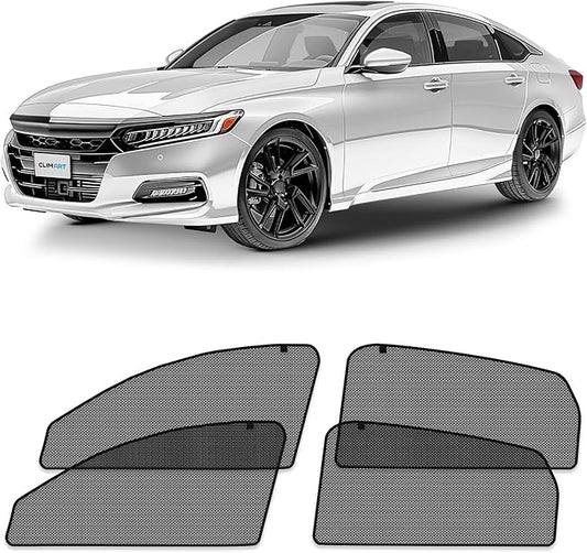 CLIM ART Magnetic Car Window Shades for Honda Accord 2018-2022 – Custom-Fit Sun Blocker Curtains, Side Window Covers, Essential Car Accessories for Camping, Baby and Privacy Protection - MS0084