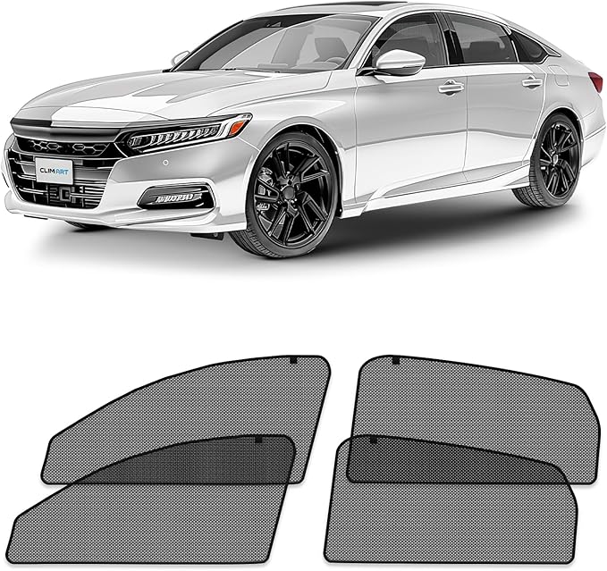 CLIM ART Magnetic Car Window Shades for Honda Accord 2018-2022 – Custom-Fit Sun Blocker Curtains, Side Window Covers, Essential Car Accessories for Camping, Baby, and Privacy Protection - MS0255