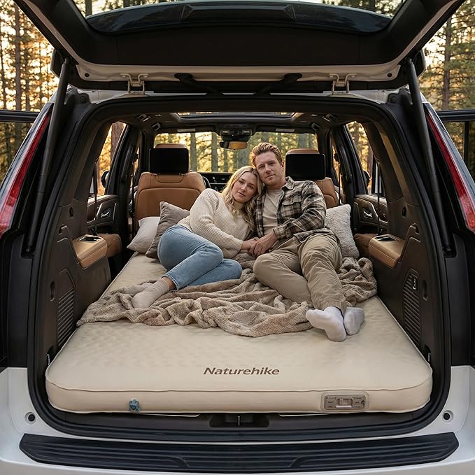Naturehike 3.94’’ Thick Self Inflating Sleeping Pad with Built in Pump, Double Foam & Air Camping Mattress, Full XL Camping Sleeping Pad for Tent, Car, Cot, Truck, 661 lbs Support
