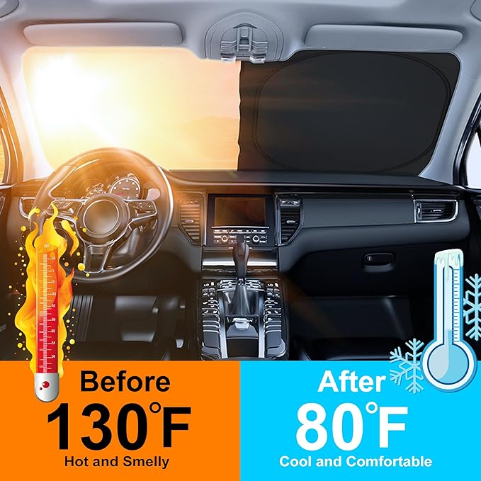 TINGLU Sun Shade for Chevrolet Express Cargo Van 1500, 3500, 4500, LS, LT Winter 1996-2025 2026 Accessories Windshield Sun Shade Window Shade UV Rays Protection Sun Visor Cover