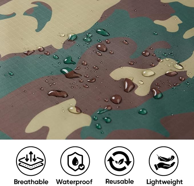 PTEROMY 3-in-1 Hooded Rain Poncho for Adult with Pocket, Waterproof Lightweight Unisex Raincoat for Hiking Camping Emergency