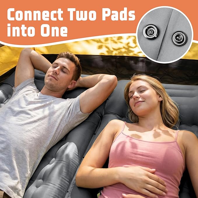 Sleeping Pad, 6.3 Inch Thick Air Mattress for Outdoor Camping, Backpacking, Hiking, Road Trips, Tent Sleep & Car Travel Comfort