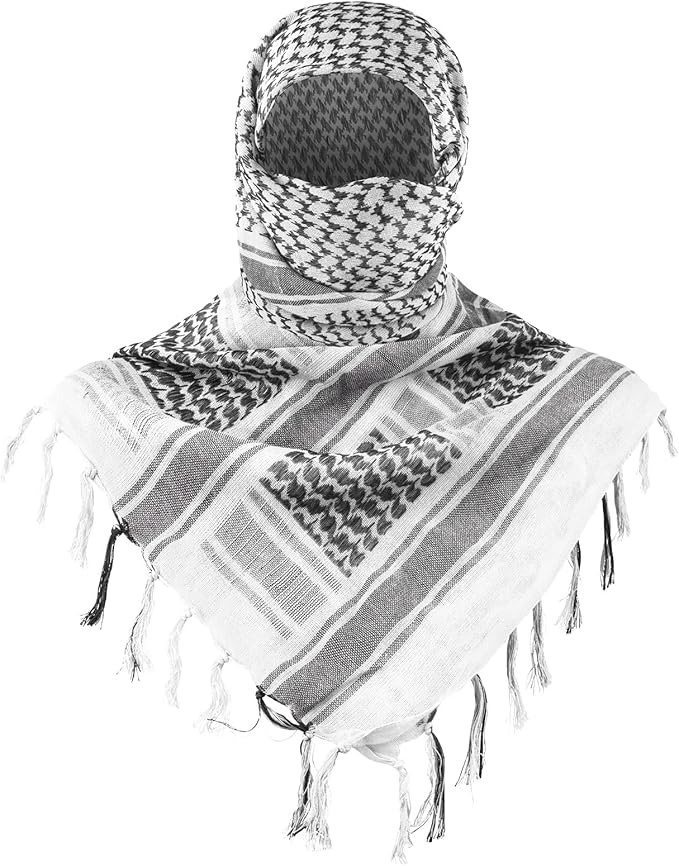 Aonal Military Shemagh Tactical Desert Scarf, 100% Cotton Keffiyeh Neck Head Scarf Wrap for Men Women