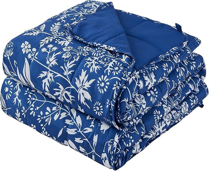 yescool Weighted Blanket for Adults (20 lbs, 60” x 80”, Indigo) Cooling Heavy Blanket for Sleeping Perfect for 190-210 lbs, Queen Size Breathable Blanket with Premium Glass Bead, Machine Washable