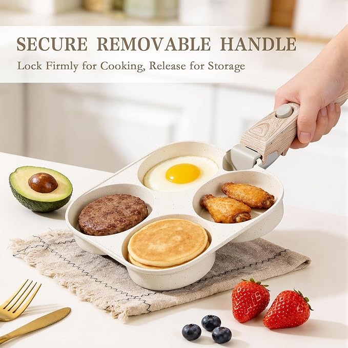 Pots and Pans Set Non Stick - Kitchen Cookware Set Detachable Handle Pot and Pan Sets for Cooking, RV Stackable Cookware Sets Removable Handle Cooking Set, Oven Safe, Induction Ready
