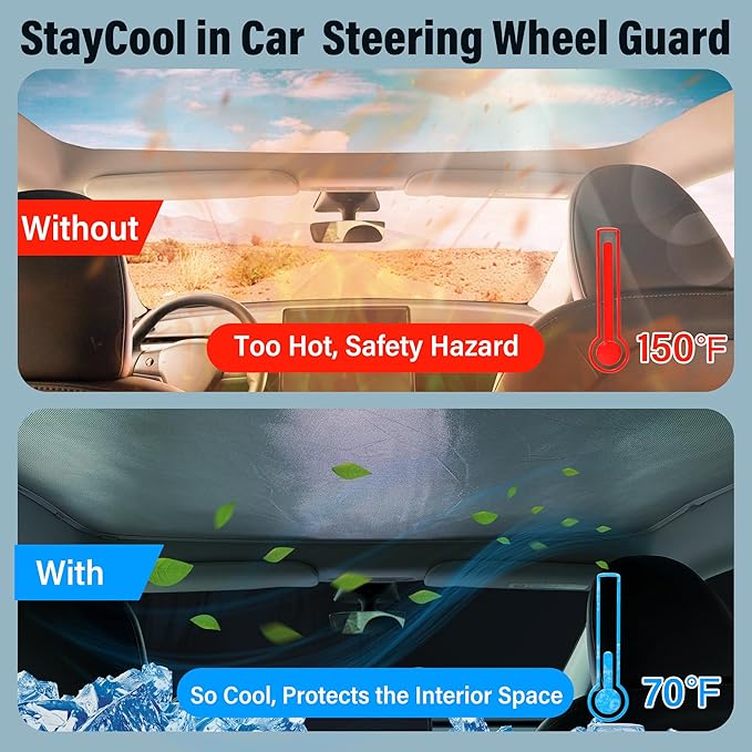 10PCS Sunshade Roof & Full Windshield Side Window for 2020-2024 Tesla Model Y, Heat Insulation Foldable Sun Shade Cover Camping Privacy Accessories with Storage Bag