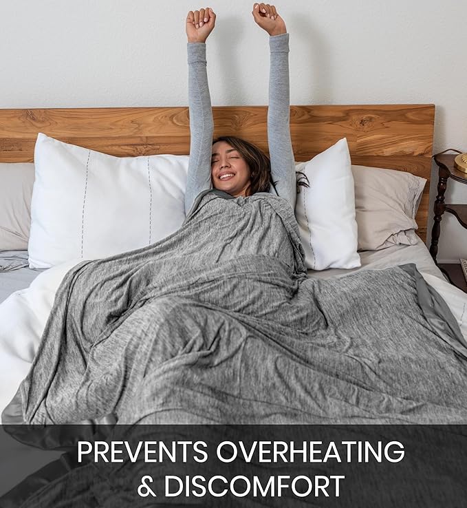 Everlasting Comfort Cooling Blanket for Hot Sleepers - Soft, Lightweight & Breathable Throw Blanket with Easy to Clean Material - Luxury Throws for Hot Flashes & Night Sweats (60"x80")