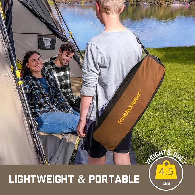 FanttikOutdoor Zeta L8 Max Camping Chair, Portable & Lightweight, Multi-Angle Adjustable, Supports up to 250 lbs, Comfort-Driven Design, High Strength Camping Chair for Travel, Hiking, Fishing, Brown