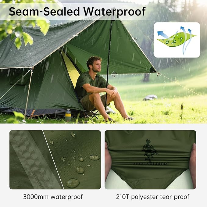 Free Soldier Waterproof Portable Tarp Multifunctional Outdoor Camping Traveling Awning Backpacking Tarp shelter Rain Tarp