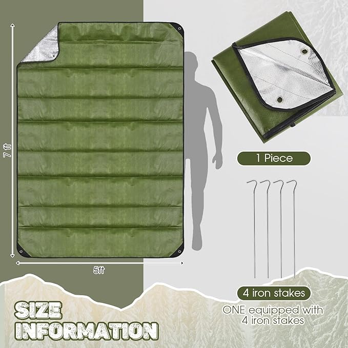 Kingdder 1 Pcs Heavy Duty Emergency Blankets for Survival Camping Blanket Insulated Tarp 60 x 82 Inches Outdoor Waterproof Thermal Reflective Tarp Tent Insulation for Camp Hiking Picnic