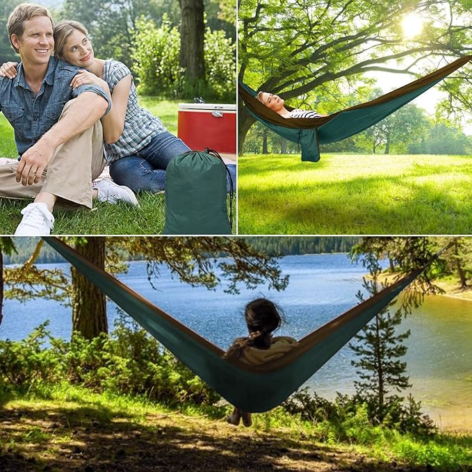 Hammock Portable Double Hammocks，for Hiking、Camping、Backpacking、Travel、Yard、Beach