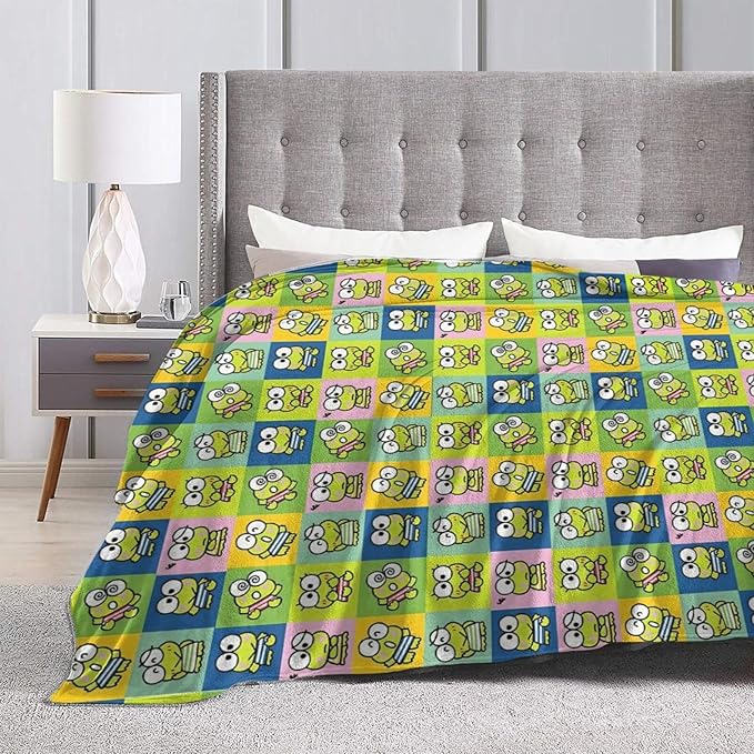 Funny Frog Blanket Cozy Soft Cute Frog Flannel Plush Throw Blanket Warm Fluffy Fleece Bedding Stuff Decor Blanket Gifts for Lover Teens Girls Boys Kids Adults Women 50"x60"