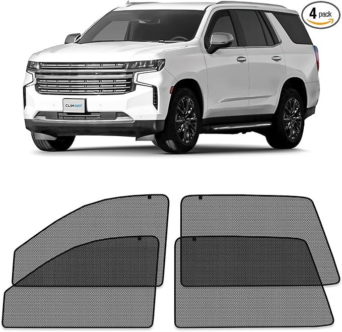 CLIM ART Magnetic Car Window Shades for Chevrolet (Chevy) Tahoe 2021-2026 –Custom-Fit Sun Blocker Curtains, Side Window Covers,Essential Car Accessories for Camping,Baby,and Privacy Protection- MS0244