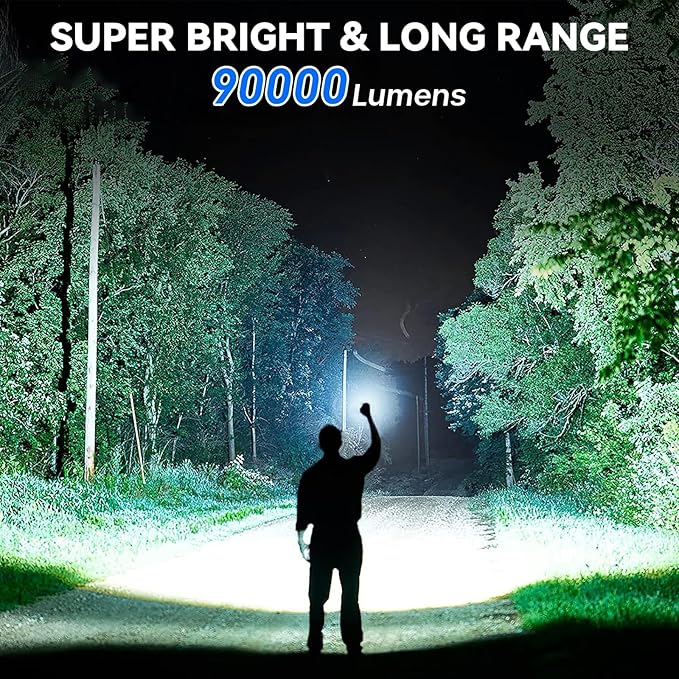 Flashlight Rechargeable 99,000 High Lumen - 2 Pack LED Flash Light with COB, 7 Modes Powerful Handheld Flashlight for Home, Camping
