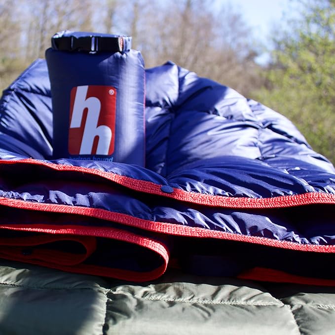 Horizon Hound Puffy Down Camping Blanket - Outdoor Travel Quilt | Sustainable, Insulated, Lightweight & Warm Gear for Sleep, Camping, Stadium, Hiking & Festivals | Water Resistant, Packable & Compact