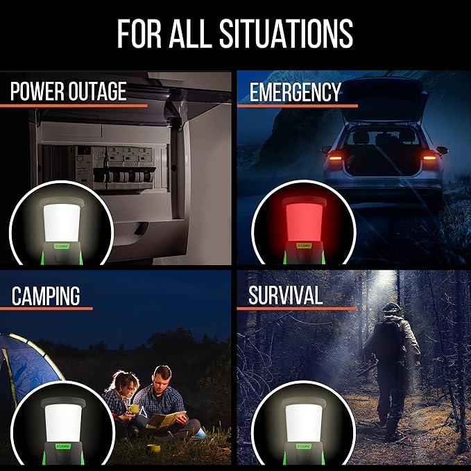 Internova 2000 Lumen LED Camping Lantern, Longest Lasting Battery Lantern, Powered & Operated with Infinite 360 Degree Light Control