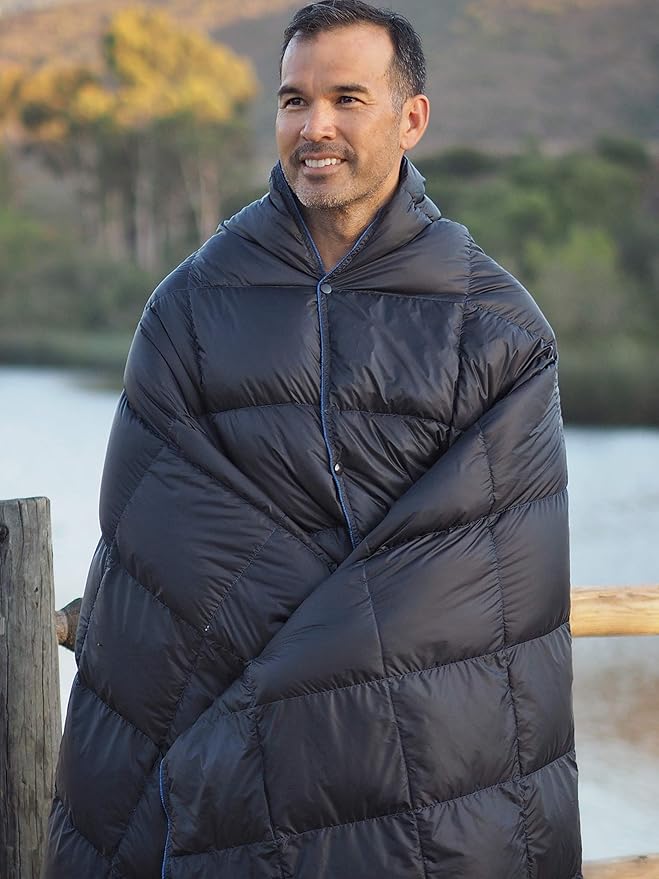 Get Out Gear Down Camping Blanket - Puffy, Packable, Lightweight and Warm | Ideal for Outdoors, Travel, Stadium, Festivals, Beach, Hammock | 650 Fill Power Water-Resistant Backpacking Quilt