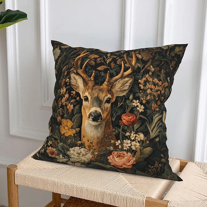 Vintage Animals Throw Pillow Covers 18 X 18 Inch Set of 4 Decorative Cushion Cover Home Decor for Sofa Chair Couch Bedroom Living Room