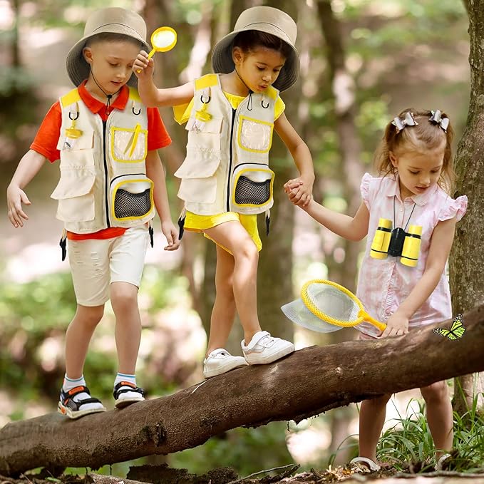 YOPINSAND Kids Explorer Kit & Bug Catcher Kit, Kids Camping Gear for Kids, Outdoor Exploration Set with Vest & Hat, Ideal Outdoor Camping Adventure Toys for Ages 3 4 5 6 7 8 Boys Girls