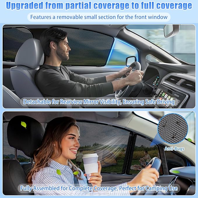 ZATOOTO Car Window Shades for Forester 2019-2024, Car Window Cover Baby Sun Shade Sun Blocker Window Screens for Camping | UV Protection, Privacy, Ventilation, and Bug-Free Design