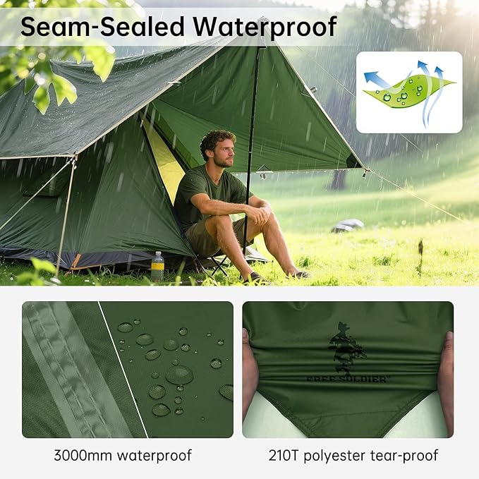 Free Soldier Waterproof Portable Tarp Multifunctional Outdoor Camping Traveling Awning Backpacking Tarp shelter Rain Tarp
