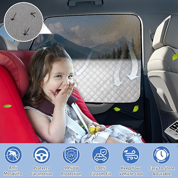 ZATOOTO Car Window Shades for Outback 2015-2020, Double Layer Blackout Shade with Breathable Mesh Screen and Reversible Window Cover Design Privacy & UV Protection for Travel Trip Camping