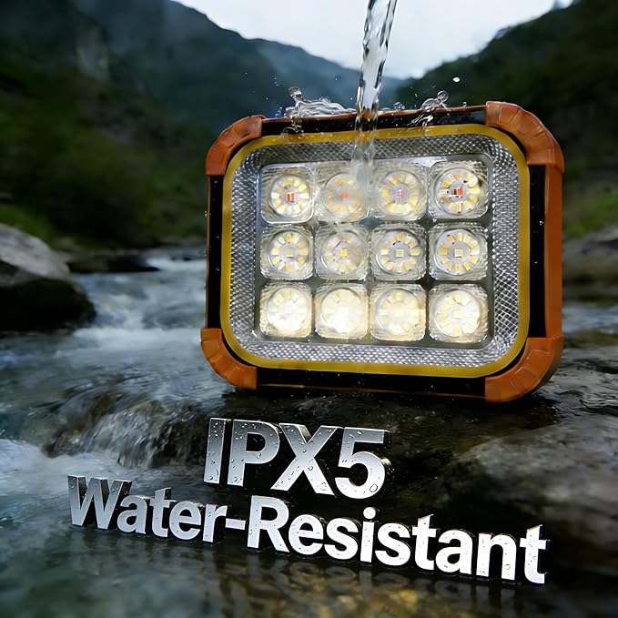 Portable LED Work Solar Light 100W 24000mAh 20000 LM with Stepless Brightness Job Site Battery Rechargeable LED Floor Light for Emergency Worklight for Hurricane (PRO)