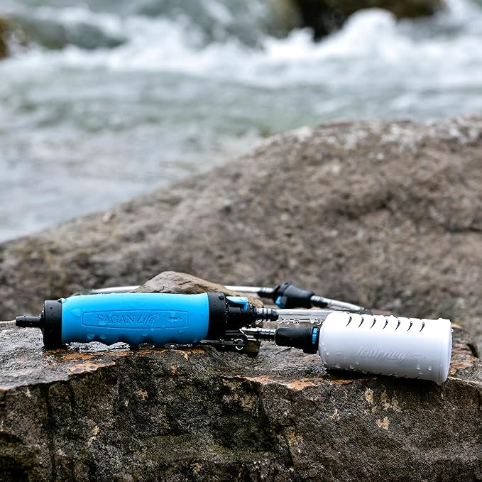 Sagan Life Water Filter Straw, Water Purifier, Ultralight Backpacking Water Filter, Hiking, Camping, Survival, Travel, 2’ Tubing extends to 4’, Purifies 250 Gal