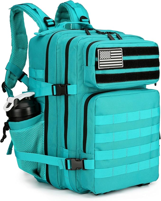 Lovelinks21 45L Tactical Assault Backpack 3 day assault pack with Molle Waterproof backpack Rucksack for Tactical Backpacks (Lake Blue)