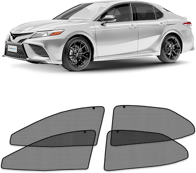 CLIM ART Magnetic Car Window Shades for Toyota Camry 2018-2024 – Custom-Fit Sun Blocker Curtains, Side Window Covers, Essential Car Accessories for Camping, Baby, and Privacy Protection - MS0234