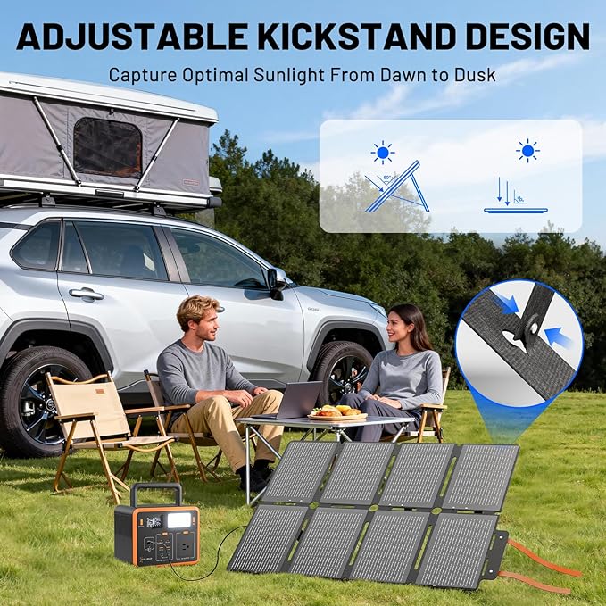 SOLUPUP 100W Portable Solar Panels-24% High Efficiency-Compact 8-fold Design MC-4 Output for Power Station Generator Power Banks RV & Emergency IP67 Waterproof for Camping RV Travel Outdoor Activities