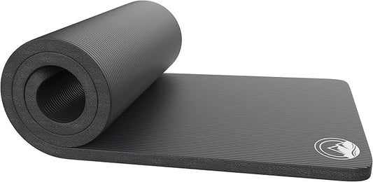 Foam Sleeping Pad for Camping - 1.25-Inch-Thick Waterproof Sleep Pad with Carry Straps for Cots, Tents, or Sleepovers by Wakeman Outdoors (Black)