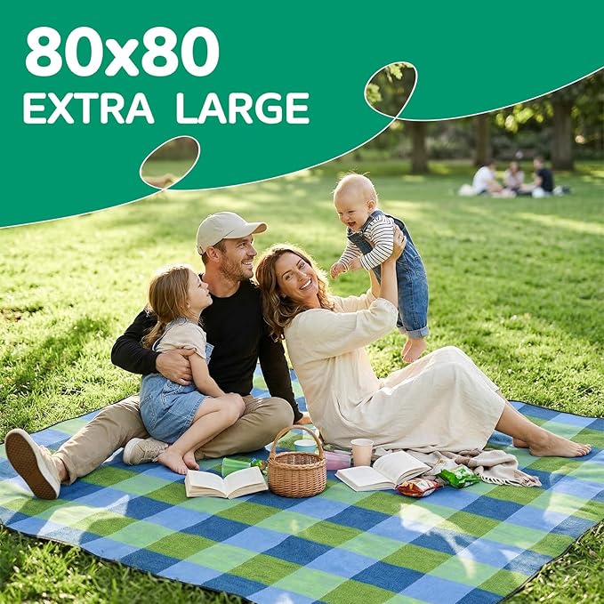 Waterproof Picnic Blanket Beach Outdoor Camping Mat Extra Large Foldable Cute Big Travel Essential Accessories Gift Park Patio Lawn Garden Grass Ground Play Music Festival Concert Must Have