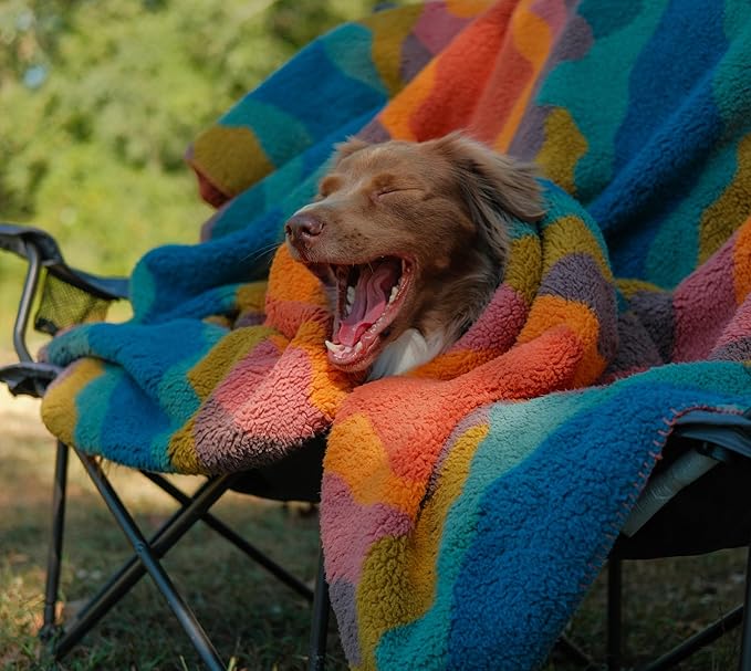 Wilderdog Sherpa Fleece Waterproof Dog Blanket - 60" x 90" - Canyon