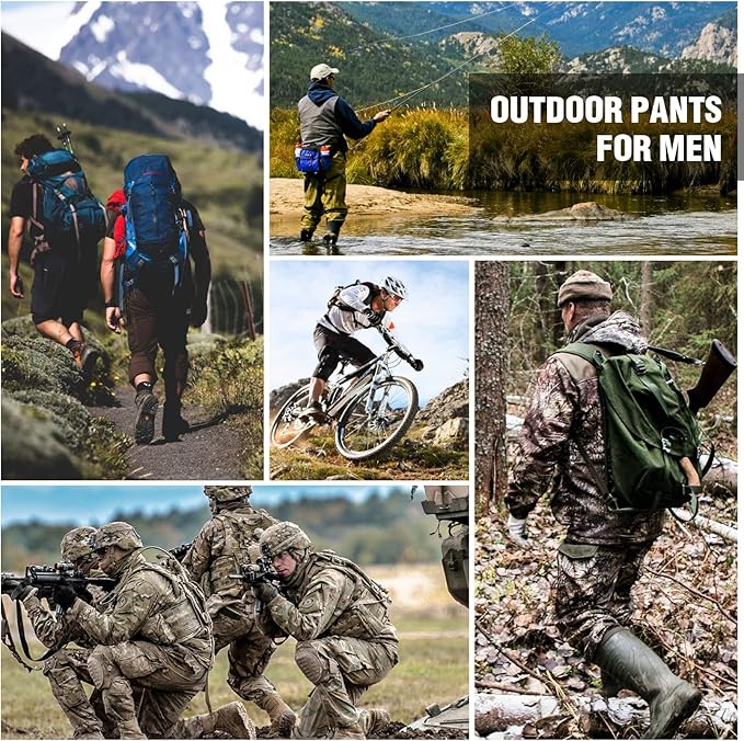 Men's BDU Casual Military Pants, Tactical Wild Army Combat ACU Rip Stop Camo Cargo Work Pants Trousers with 8 Pockets