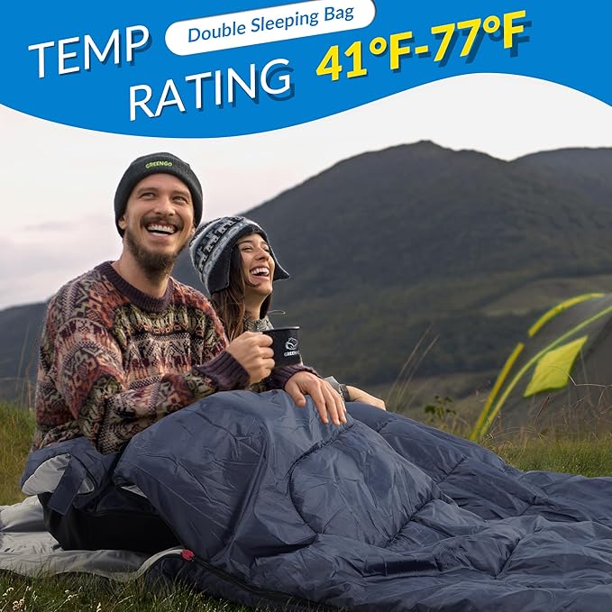 Elevon Sleeping Bag for Adults Teens Kids Cold Warm Weather, Portable Waterproof & Lightweight, Compact with Compression Sack, for 3-4 Seasons Camping, Backpacking, Hiking, Travel, Indoors Outdoors
