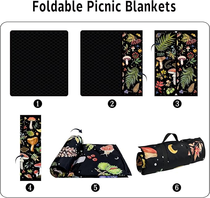 Supfitness Extra Large Picnic Blankets Waterproof Foldable (80 "x 80") Beach Blanket Waterproof Sandproof,3-Layer Thicking Mat Outdoor Packable Camping Blanket