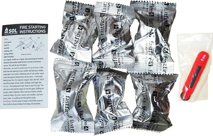 S.O.L. Survive Outdoors Longer All-Weather Fire Cubes Fire Starters (6-count) and Striker