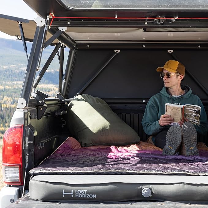 LOSTHORIZON Truck Bed Camping Air Mattress with Foam, Self Inflating Sleeping Pad for Tacoma 5FT with Pump Sack, 4.5" Thick