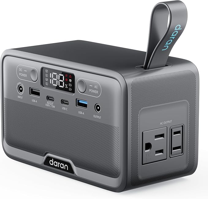 Portable Power Station 28,000mAh LiFePO4 Battery 100W(200W Peak) Solar Power Bank, Portable Charger Small Generator with AC Outlets & PD Fast Charging for Home/Laptop/Camping(Solar Panel Optional)
