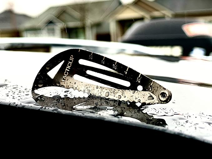 Tactical Hair Clips, 4 Pack - Black - Multitool Snap Barrettes - Laser Engraved, Vacuum Plated, Multi-Functional Keychain Multi Tool - Box Cutter, Serrated Edge, Raptor Claw