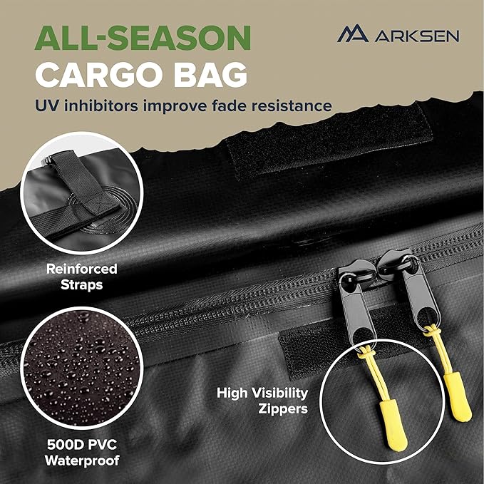 ARKSEN 64" x 39" x 6" Roof Rack Basket with Extension & Waterproof Cargo Bag, 150 lb Heavy-Duty Steel Cargo Carrier, Fits Crossbars up to 1.38" Thick, for SUV & Pickup Truck