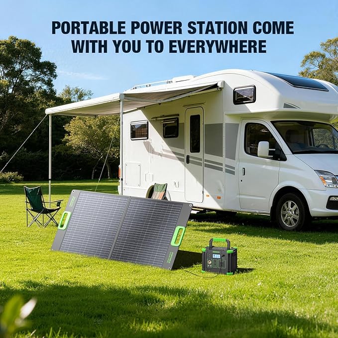 GRECELL Portable Power Station 330W (Peak 600W), GRECELL 288Wh Solar Generator with 60W USB-C PD, 5W Wireless 110V Pure Sine Wave AC Outlet, Lightweight Backup Battery for Camping, Travel, RVs