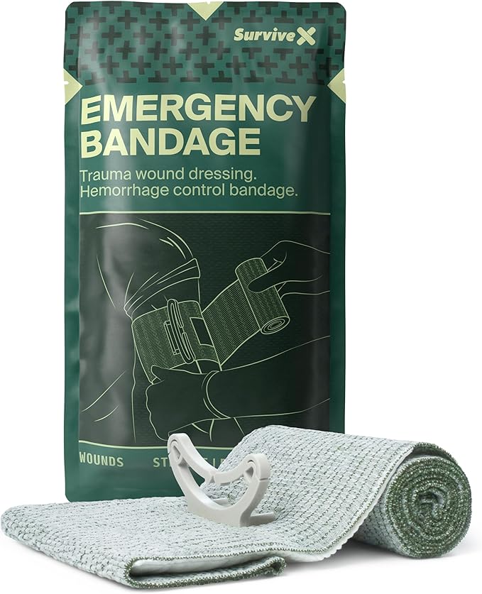 SurviveX Israeli Pressure Bandage 6 Inch - Emergency Bandage - Pressure Dressing for Wounds - Trauma Dressing - Sterile Vacuum-Sealed Packaging - 1 Pack